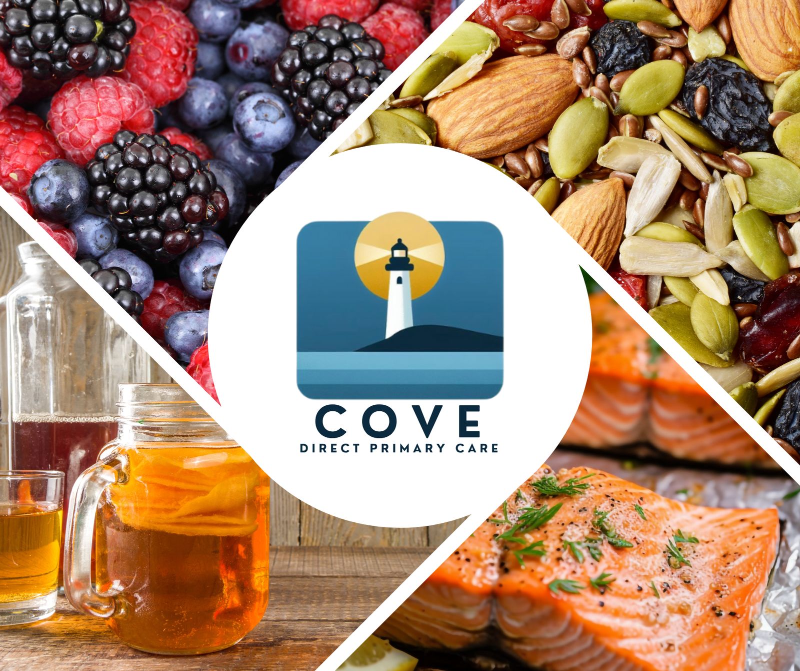 Healthy foods with Cove DPC logo